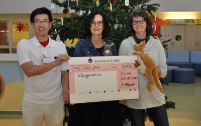 Eine kleine Spende für den Förderverein Känguruh e.V. der Kinderklinik anstelle eines Gastgeschenks