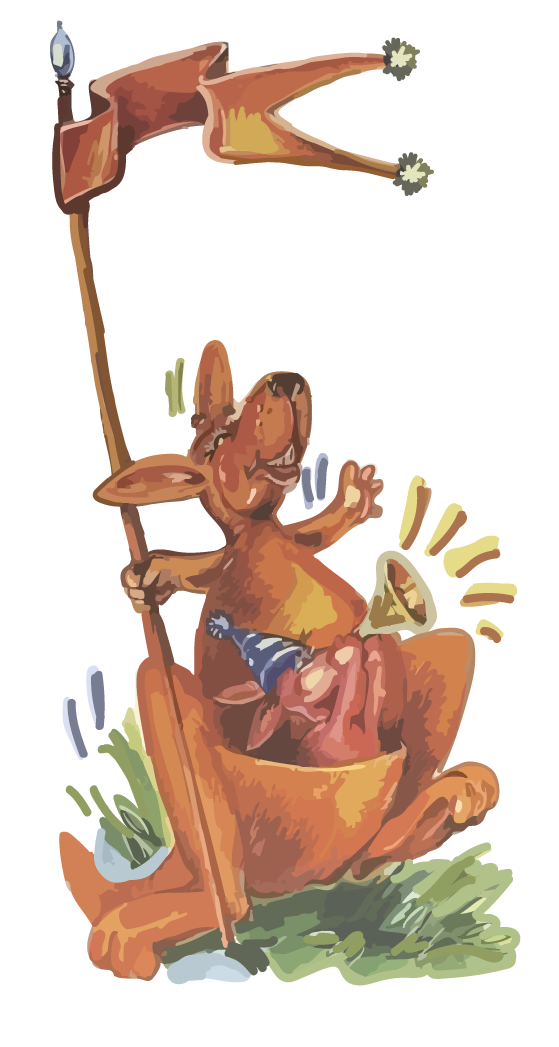 Känguruh Logo mit heller Umrandung